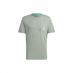 Adidas Originals Essentials+ Hennast Valmistatud T-s&auml;rk &Uuml;hev&auml;rvilise Logoga Meeste Topid H&otilde;be-Hall-Roheline HR2955 L