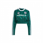 Adidas Originals Trefoil Pikak&auml;eline L&uuml;hike T-s&auml;rk T&auml;htede Logotr&uuml;kiga Triibuline Spleissitud Sporditopsid Naistele Metsaroheline IR9803 XXS