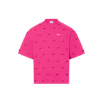 Nike X Jacquemus &Uuml;hiselt Br&auml;nditud Logo &Uuml;mmarguse Kaelusega L&auml;bil&otilde;ikega Vabaaja L&uuml;hikeste Varrukatega Langenud &Otilde;lgadega T-s&auml;rk Unisex Topid Arbuusipunane FJ3478-653 M