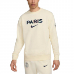 Nike Paris Saint-Germain Klubi Jalgpall Prantsuse Terry Pehme Mugav Hingav &Uuml;mmarguse Kaelusega Dressipluus Meeste dressipluus Kookospiim Kesk&ouml;&ouml;sinine FZ8545-113 L