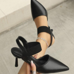 Moodne Mood Stilettos Baotou Sandaalid Suvi Uus Terava Varba Madala Suuga Libisevad Libisemiskindlad Kulumiskindlad K&otilde;rged Kontsad 36 must