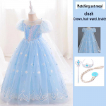 Elsa printsess l&uuml;hikeste varrukatega &otilde;htukleit t&uuml;drukutele - Suvi 2025 stiil s&uuml;nnip&auml;evakleit Size 130