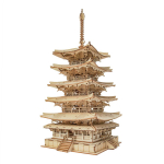 Tsukurundesu&reg; 3D puidust pusle TGN02 Viiekorruseline pagoda jaapanikeelsete juhistega