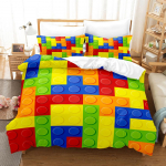 3D ehitusplokkidest voodipesukomplekt lastetoa tekikott 2/3 t&uuml;kki AU140 * 210 &uuml;he-/kaheinimesevoodiga poistetuba Deluxe Kodukaunistus EU Double 200x200cm