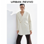 UR Women's Double-breasted Wool Blend Coat XS