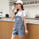 Denim Mood Kombinesoonid Naiste Kombinesoonid L&uuml;hikesed p&uuml;ksid Naiste Kirjatr&uuml;kk Lahtine teksakombinesoon Teksap&uuml;ksid viie punktiga p&uuml;ksid XXL sinine