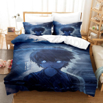 Anime Bluelock Jalgpall Juunior Jaapani Joonisfilm Voodipesukomplekt Tekikott Padjap&uuml;&uuml;riga Magamistoa Kaunistus Voodikomplekt Queen Suurus EU single(135x200cm) gray