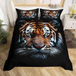 Tiiger 3D Prindiga Tekikott Komplekt Kuninganna Suurus Metsloomad Voodipesu Komplekt Lastele Teismeliste Toa Dekoor Loomakarva Tekikatted Komplektid EU single(135x200cm)