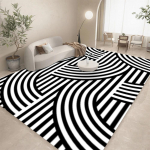 Mustvalge geomeetriline joon abstraktse kunstiga vaip elutoa diivani kaunistused k&ouml;&ouml;gilaua matt vaba aja veetmise tuba libisemiskindel p&otilde;randamatt halloweeniks 120*160cm
