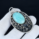 Amazoniit Ripats, 925 Sterling H&otilde;bedast K&auml;sit&ouml;&ouml;ehe, Amazoniit H&otilde;bedane Ripats, Peoehe Naistele, Ripats J&otilde;ulukink 6.5 Cm