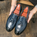 Mood Klassikalised Meeste Vabaaja Loaferid S&otilde;idukingad Moccasin Mood Meeste Mugavad S&uuml;gisesed Nahkkingad Meeste Laisad Tuttidega Kleidikingad 38 sinine