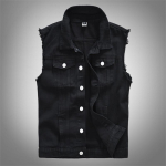 Stiilne meeste must teksist vest: Kevad-Suvi-S&uuml;gis Varrukateta Vabaaja Vest 3XL must