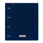Classeur avec 4 anneaux - Safta - Recharge 100 feuilles A4 - Quadrillage 5x5 mm - 35 mm anneaux - 27x4x32 cm sinine