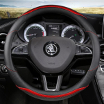 Carbon Fiber+ Leather auto roolikate libisemisvastane Skoda Fabia 1 2 3 I II III Auto salong