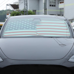 For Tesla Model 3/Y/X/S 2017- Silver glue cloth Car Front Windshield Thermal Curtain Shading Sunscreen Car style 1