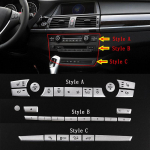 For BMW X5 E70 X6 E71 2008-2013 Aluminum alloy Car Driving assistance CD digital Air conditioner button sticker Car Style C