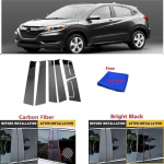 Sobib Honda HRV HR-V 2016- S&uuml;sinikkiust Must Auto Akna Ukse Samba BC Samba Posti Kate Liist Peeglitefektiga PC bright black