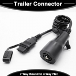 Round 7 Way to 4 Way Flat Adapter Wiring Trailer Connector Plug Socket Car Truck