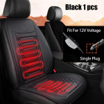 1/2tk Talvine Soojendusega Auto Istmekate 12V Soojendusega Soojem Auto Istmepadi Auto Universaalne Istmekaitse Keep Kate Padjakomplekt 1PC Black black