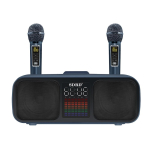 Karaoke masin t&auml;iskasvanutele ja lastele Kaasaskantavad k&otilde;larid 2 UHF juhtmevaba mikrofoniga Toetab AUX/USB/Type C/TF-kaarti/Bluetoothi Helis&uuml;steem sinine