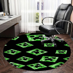 Minecraft Creeper, Pikselkunsti Muster Tooli alus &Uuml;mar vaip Kontorivaip, Masinpestav, Libisemiskindel, Sobib elutubadesse, magamistubadesse 120cm gray