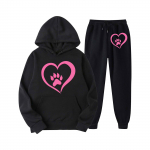 Meeste kapuutsiga spordidress, Unisex, kaheosalised jooksuriided, pikkade varrukatega pulloverid, pusad ja dressip&uuml;ksid XXXL must