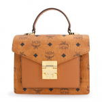 MCM 24K kullatud riistvara Lauri lukk Klassikaline monogrammiga kaetud l&otilde;uendist kandekott V&auml;ikesed naiste kandekotid Pruun konjak MWEAAPA02CO001 Basic Set (Bag+Dust Bag)