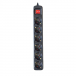 Base &eacute;lectrique - SILVER ELECTRONICS - 6 Prises - Interrupteur lumineux - C&acirc;ble 1,5m - Noir must