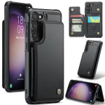 Krediitkaarditasku Klapp Nahast Telefoni&uuml;mbris Samsung Galaxy S24 S23 S22 Plus S21 Note 20 Ultra P&otilde;rutuskindel Stendiga Kaas Funda For Galaxy S24