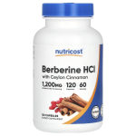 Nutricost, Berberiin HCl, Tseiloni kaneeliga, 1200 mg, 120 kapslit (600 mg tableti kohta)