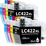 Cartouche d'Encre - SANCTink - LC422 XL - Compatible Brother - Pack de 8 - Multi-couleurs