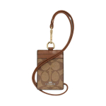 Koolitaja kaelapael 7 Monogrammiga kaetud l&otilde;uend ja nahast kaelakott Kaardihoidja Rahakott Naiste kotid Khaki Pruun 63274-IME74 Basic Set (Bag+Dust Bag) brown