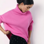 Naiste s&uuml;gistalvine p&otilde;hjuslik k&otilde;rge kraega varrukatega kootud kampsun L kollane