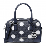 Michael Kors MK Thompson &Uuml;mmargune T&auml;piline Muster Kunstnahast &Otilde;la Crossbody K&auml;ekott Mini Naiste k&auml;ekott Tumesinine Valge 35S5S7OC0N-NAVY Basic Set (Bag+Dust Bag)