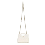 Chanel 31 kott 24S Nano Valge Lamba nahk Teemantmuster Nahast kett Kuldne riistvara &Otilde;lg Crossbody Naiste kott Shopping Bag Set(Basic Set+Shopping Bag) valge