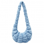 COS Poolkuu Kujundus Volditud Tekstuur T&otilde;mblukuga Sulgemine Pol&uuml;ester Croissanti Koti T&otilde;mbetasku &Otilde;lakott Crossbody Kott Tavaline Naiste kotid Hele-Sinine 1212286002 Light Blue