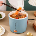 Hot Pot elektriline mini-ramen-pliit 450 W nuudlipliit Multifunktsionaalne elektriline pott pastasupi keetmiseks Kaasaskantav &uuml;lekuumenemisega pott sinine