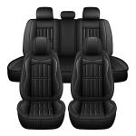 11 TK 5 Istmekohaga Autokattekomplekt Autode Istmekatted Kaitsja Padi Luksuslik PU Nahk Esi+Taga T&auml;iskomplekt Maastur Veoauto PU black