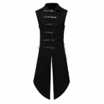 Retro seemisnahast vest Meeste vintage stiilis kitsa l&otilde;ikega varrukateta V-kaelusega soe vest XXL must