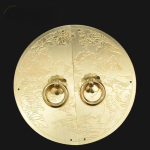 Hiina antiikvaskkapp k&auml;epide kingakapp riidekapi uks messingist retro m&ouml;&ouml;blinupp graveeritud &uuml;mmargused k&auml;epidemed uksekaunistus diameter 110mm