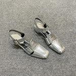 Suvised Avatud Disainiga Naiste Sandaalid H&otilde;bedased Paksud Kontsad Luksuslik Disain Pandlaga Rihm Slingback Gladiator Rooma Kingad 35