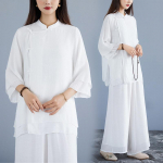 Kevadine Retro Puuvillane Linane Zen Meditatsiooni & Tai Chi R&otilde;ivastus - Jooga & Tee R&otilde;ivakomplekt M
