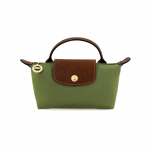Longchamp Le Pliage 17 &Uuml;hev&auml;rviline logoga T&otilde;mblukuga kott Nahkdetailidega Naiste K&auml;ekotid Metsik-Roheline 34175089P77 Wild Grass Green