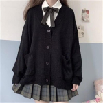 Naiste kampsunid Solid Oversize lahtised silmkoelised kampsunid Student Preppy Sweet Girl armas kudum Uus t&auml;iesti sobiv pehme Basic M must