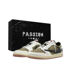 Travis Scott x Jordan Air Jordan 1 Asakusa Travis Scott X AJ1 Low Cushioning Low top Vintage Basketball Shoes Unisex DZ4137-700(Team1698-) 41 black