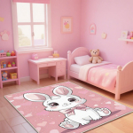 Multikas Roosa T&uuml;drukutoa Vaip Pestavad Vaibad Elutuppa Armas J&auml;nku Libisemiskindel Lounge Vaip Magamistuba Kawaii Toakujundus Matt 80cm x 120cm pink