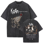 Pestud Vintage Rockib&auml;ndi Korn Follow The Leader Albumigraafikuga T-s&auml;rk Meestele Naistele Retro Gooti Alternatiivne Metall &Uuml;legabariidiline T-s&auml;rk XL gray
