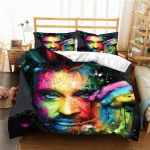 Prantsuse rokklaulja J-Johnny Hallyday Voodipesukomplekt &Uuml;heinimese Twin T&auml;is Queen King Suurusega Voodikomplekt T&auml;iskasvanute Laste Magamistoa Tekikoti Komplektid 135x200cm