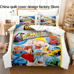 Armas Bob the Builder Voodipesu Komplekt 3D Prinditud Tekikott Padjap&uuml;&uuml;r Laste Magamistuppa Kodu Tekstiil &Uuml;heinimese T&auml;is Suurus Queen Suurus King Suurus EU Single(135x200cm)
