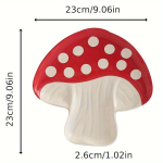 Keraamilised seenekujulised taldrikud L&otilde;bus k&ouml;&ouml;givilja-teemaline Lillekujulised n&otilde;ud igaks hooajaks K&ouml;&ouml;ki ja s&ouml;&ouml;gituppa, Loovad lauan&otilde;ud Red large mushroom plate beige